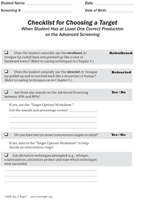 Choosing a Target Checklist (Digital Download)